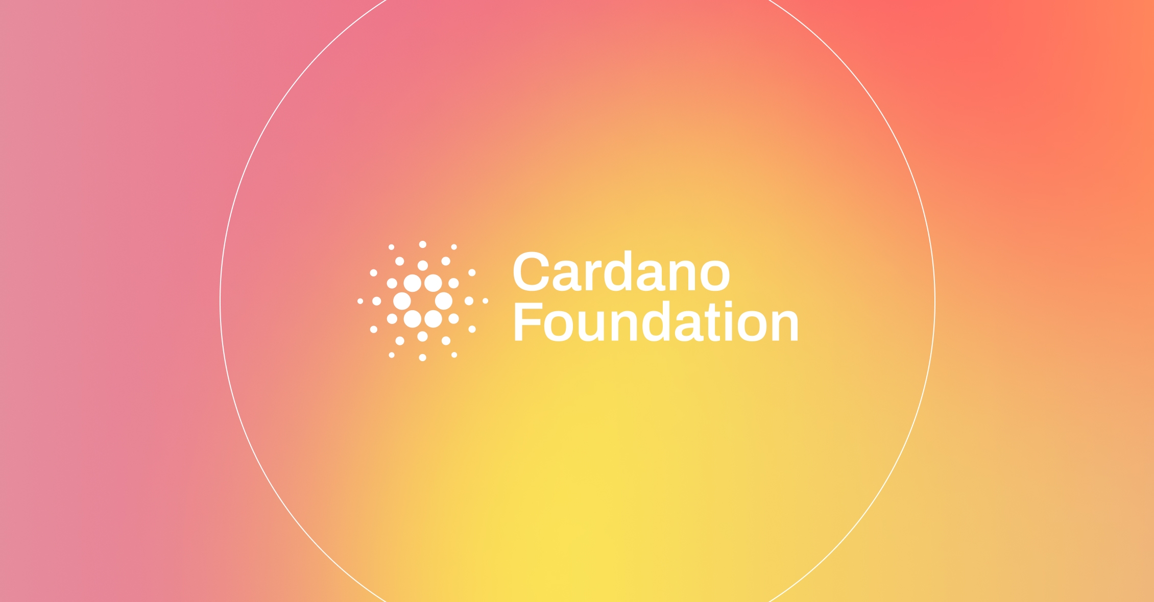 Cardano Foundation logo over an orange gradient.